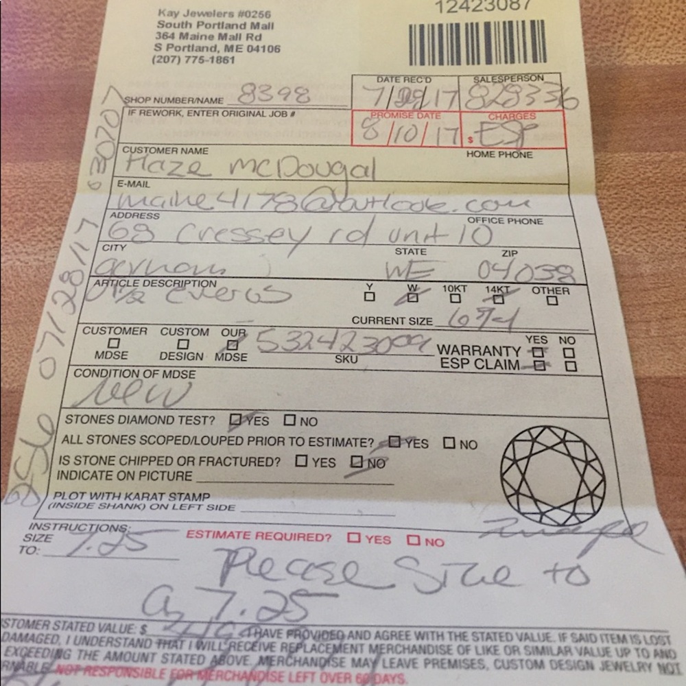 Ever Us 2 diamond ring…carat and a half and 7.25 n size…originally paid 3499.99